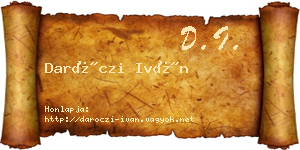 Daróczi Iván névjegykártya